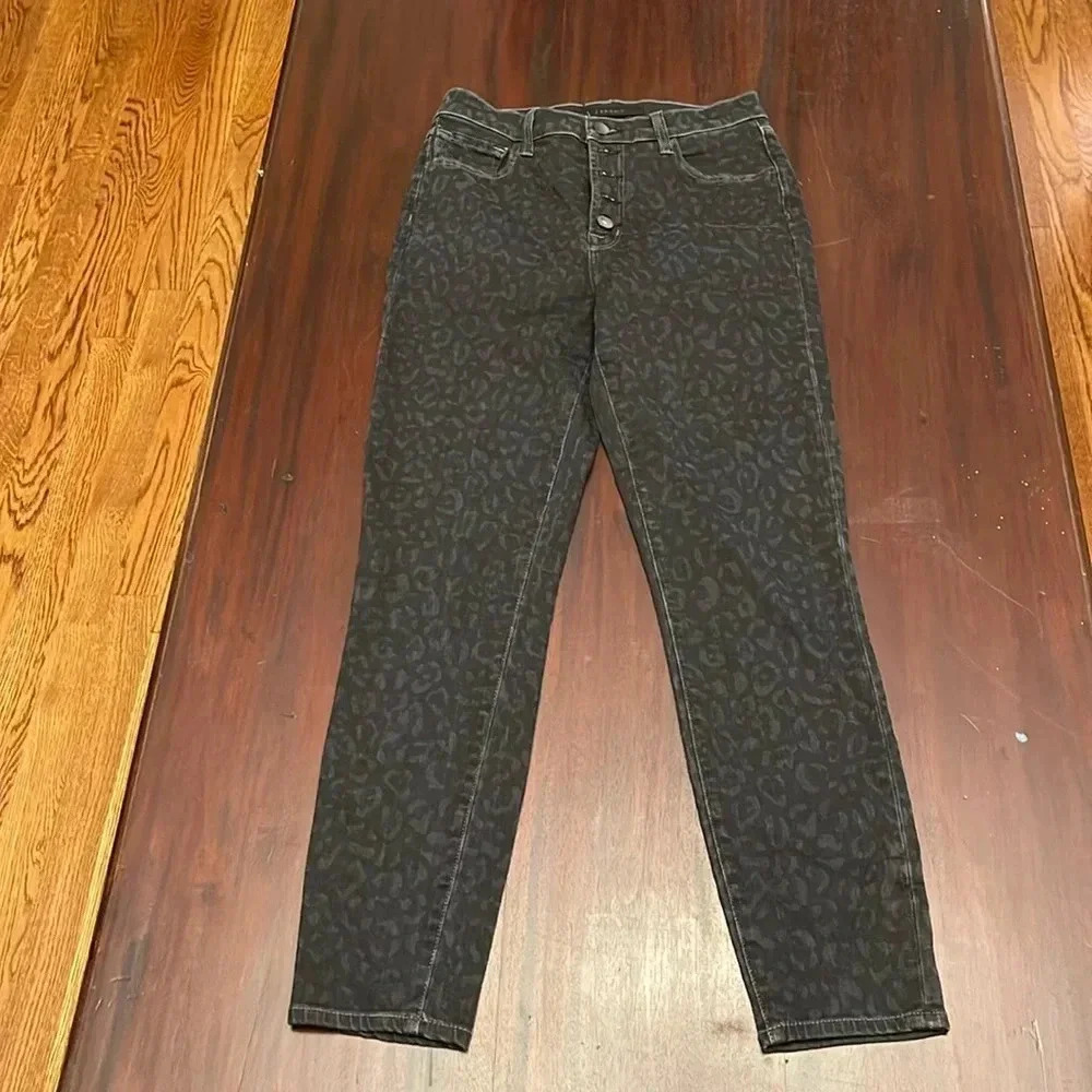 J Brand Lillie JB0022472 Savannah black/gray leopard print jeans 26